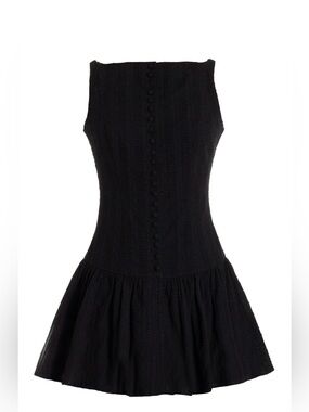 Mirror Palais Black Sleeveless Button-Front Mini Dress